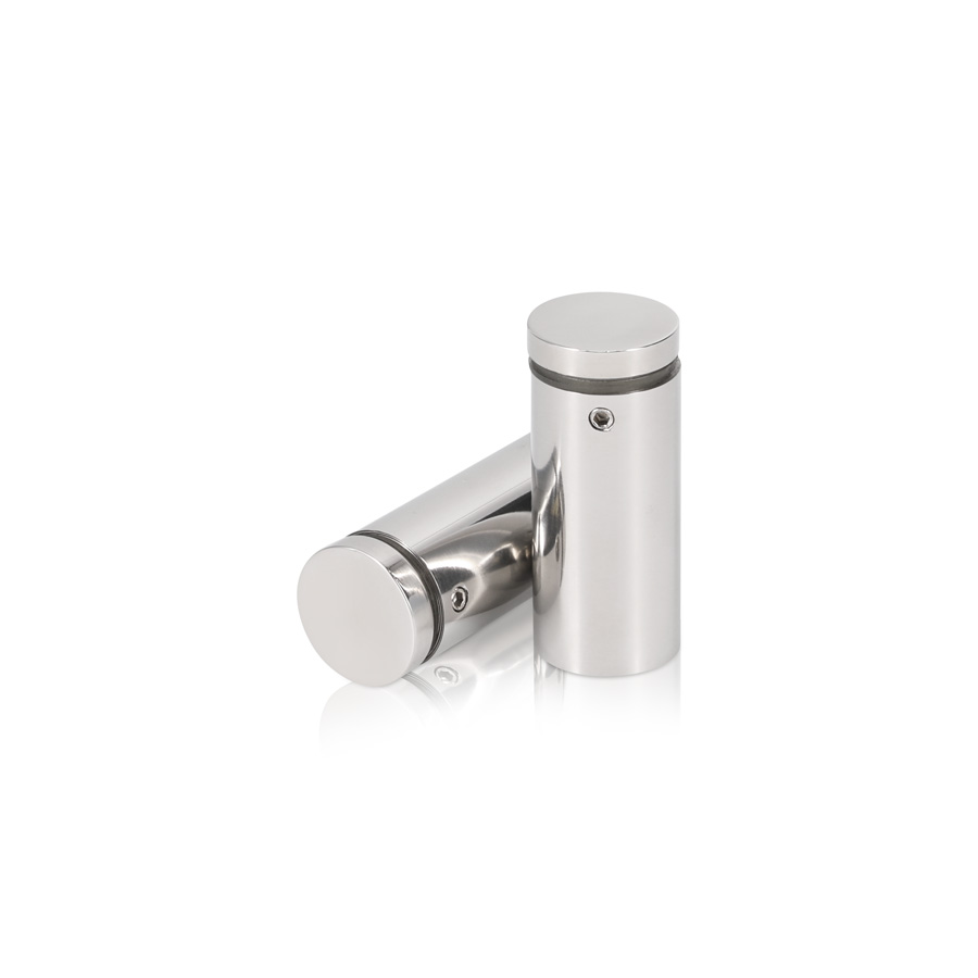 7/8'' Diameter X 1-3/4'' Barrel Length, (304) Stainless Steel Polished Finish. Easy Fasten Standoff (For Inside / Outside use) Tamper Proof Standoff [Required Material Hole Size: 7/16'']