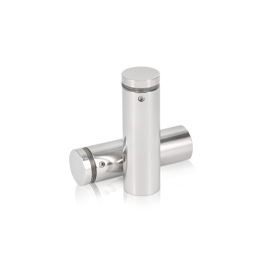7/8'' Diameter X 2-1/2'' Barrel Length, (304) Stainless Steel Polished Finish. Easy Fasten Standoff (For Inside / Outside use) Tamper Proof Standoff [Required Material Hole Size: 7/16'']