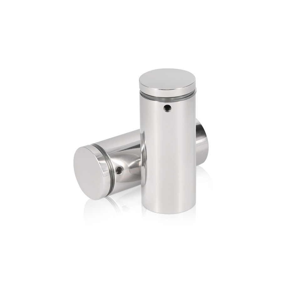 1 1/4'' Diameter X 2-1/2'' Barrel Length, (304) Stainless Steel Polished Finish. Easy Fasten Standoff (For Inside / Outside use) Tamper Proof Standoff [Required Material Hole Size: 7/16'']