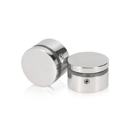 1 1/4'' Diameter X 1/2'' Barrel Length, (304) Stainless Steel Polished Finish. Easy Fasten Standoff (For Inside / Outside use) Tamper Proof Standoff [Required Material Hole Size: 7/16'']