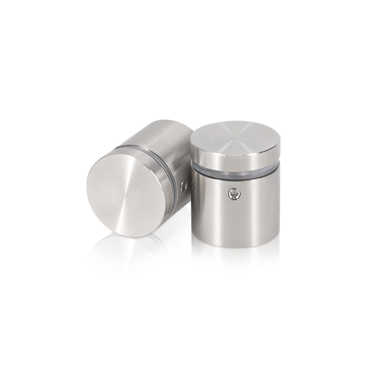 (Set of 4) 1'' Dia. X 3/4'' Barrel Length, (316 Marine Grade) Stainless Steel Brushed Finish. Easy Fasten Standoff with (4) 2216Z Screws and (4) LANC2 Anchors for concrete/drywall and (1) M4 Allen Key (For  In/Out use) [Req. Mat. Hole Size: 7/16'']