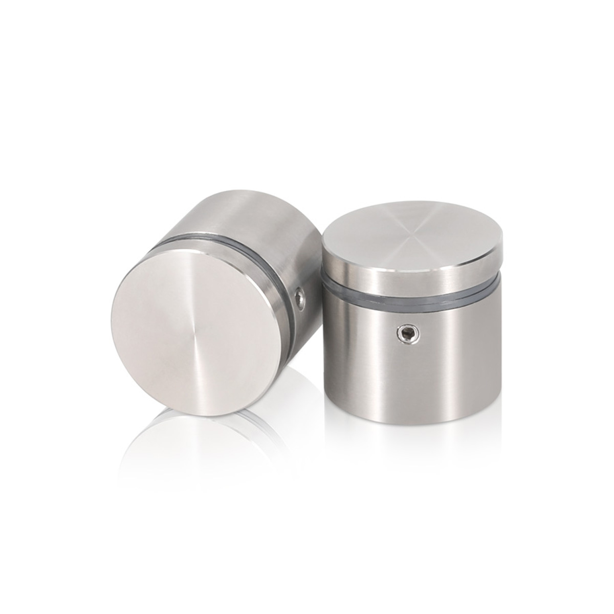 (Set of 4) 1-1/4'' Dia. X 3/4'' Barrel Length, (316 Marine Grade) Stainless Steel Brushed Finish. Easy Fasten Standoff with (4) 2216Z Screws and (4) LANC2 Anchors for concrete/drywall and (1) M4 Allen Key (For  In/Out use) [Req. Mat. Hole Size: 7/16'']