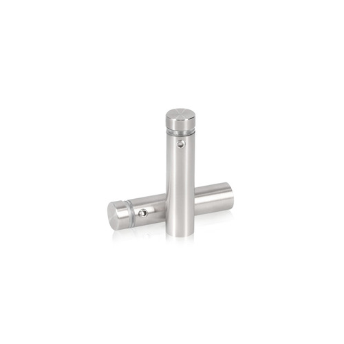 1/2'' Diameter X 1-3/4'' Barrel Length, (304) Stainless Steel Brushed Finish. Easy Fasten Standoff (For Inside / Outside use) Tamper Proof Standoff [Required Material Hole Size: 3/8'']
