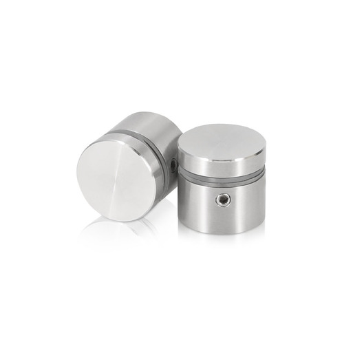 7/8'' Diameter X 1/2'' Barrel Length, (304) Stainless Steel Brushed Finish. Easy Fasten Standoff (For Inside / Outside use) Tamper Proof Standoff [Required Material Hole Size: 7/16'']