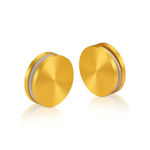 2'' Diameter Gold Anodized Aluminum, Mini Mall Front Clamp (Material Thickness Accepted: 1/4'' to 1/2'')