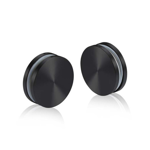 2'' Diameter Matte Black Anodized Aluminum, Mini Mall Front Clamp (Material Thickness Accepted: 1/4'' to 1/2'')