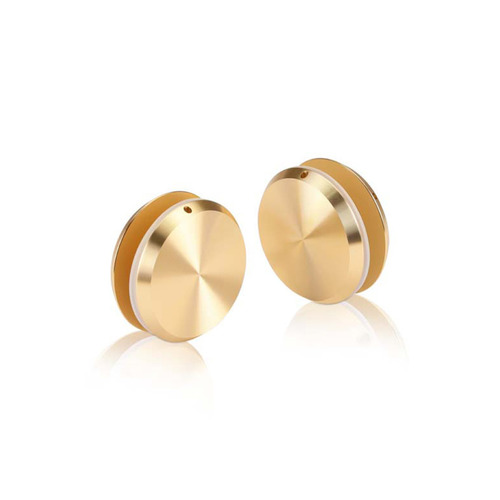 1-1/2'' Diameter Champagne Anodized Aluminum, Mini Mall Front Clamp (Material Thickness Accepted: 1/4'' to 1/2'')