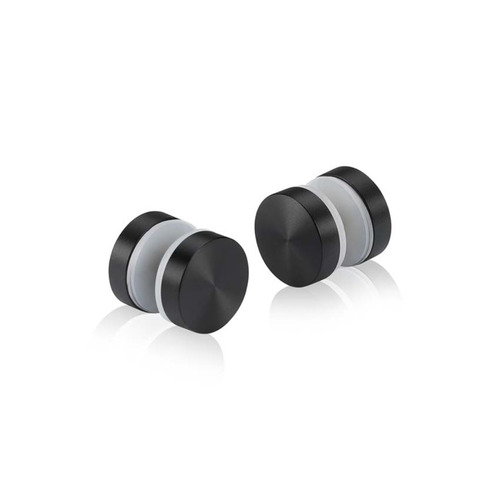 3/4'' Diameter Matte Black Anodized Aluminum, Mall Front Clamp (Material Thickness Accepted: 1/4'' to 1/2'')