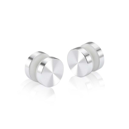 7/8'' Diameter Clear Shiny Anodized Aluminum, Mall Front Clamp (Material Thickness Accepted: 1/4'' to 1/2'')