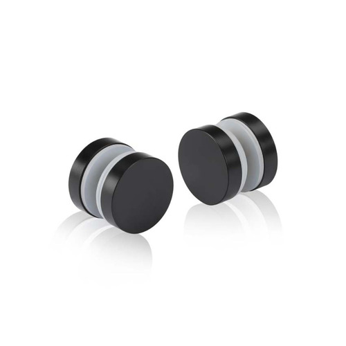 7/8'' Diameter Matte Black Stainless Steel 304, Mall Front Clamp (Material Thickness Accepted: 1/4'' to 1/2'')