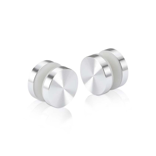 1'' Diameter Clear Shiny Anodized Aluminum, Mall Front Clamp (Material Thickness Accepted: 1/4'' to 1/2'')