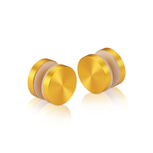1'' Diameter Gold Anodized Aluminum, Mall Front Clamp (Material Thickness Accepted: 1/4'' to 1/2'')
