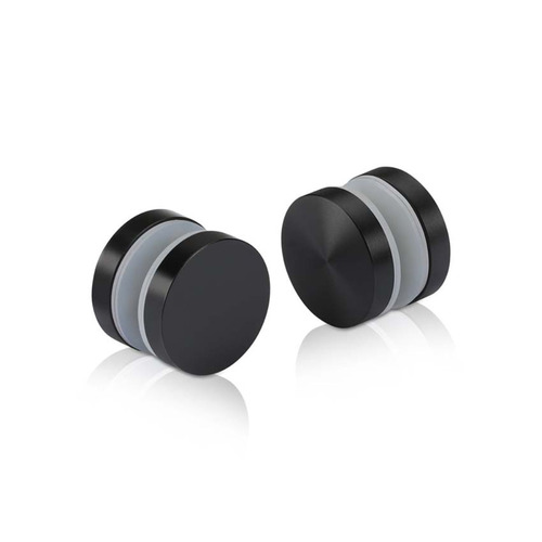 1'' Diameter Matte Black Anodized Aluminum, Mall Front Clamp (Material Thickness Accepted: 1/4'' to 1/2'')