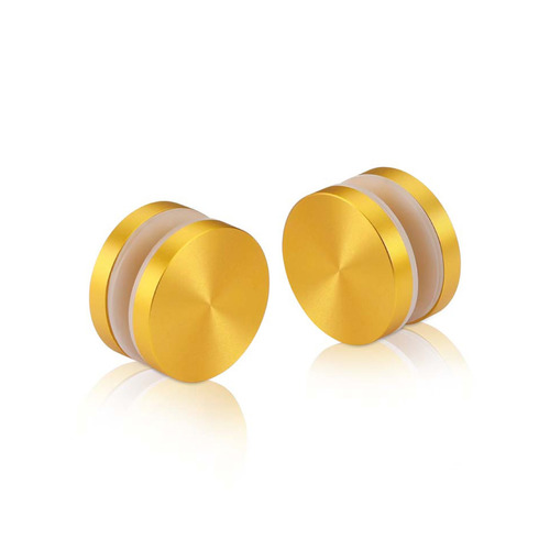 1-1/4'' Diameter Gold Anodized Aluminum, Mall Front Clamp (Material Thickness Accepted: 1/4'' to 1/2'')