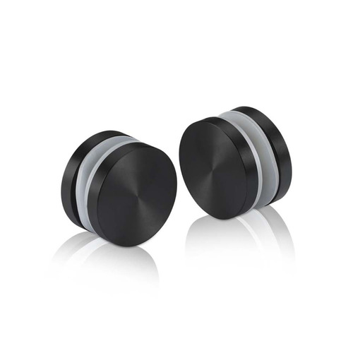 1-1/4'' Diameter Matte Black Anodized Aluminum, Mall Front Clamp (Material Thickness Accepted: 1/4'' to 1/2'')