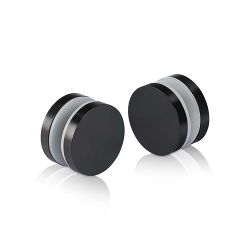 1-1/4'' Diameter Matte Black Stainless Steel 304, Mall Front Clamp (Material Thickness Accepted: 1/4'' to 1/2'')