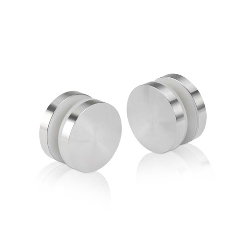 1-1/4'' Diameter Brushed Stainless Steel 304, Mall Front Clamp (Material Thickness Accepted: 1/4'' to 1/2'')