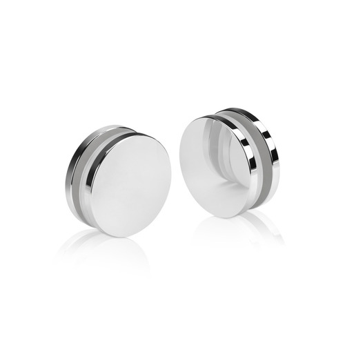 2'' Diameter Polished Stainless Steel 316, 180 Degree Mall Front Clamp (Material Thickness Accepted: 1/4'' to 1/2'')