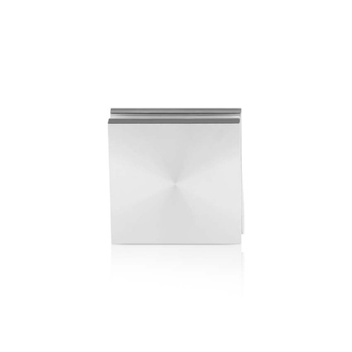 1-1/2'' x 1-1/2'' Brushed Stainless Steel 304, Square Mall Front Clamp (Material Thickness Accepted: 1/4'' to 1/2'')
