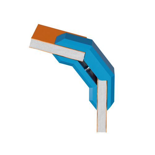 105° Connector For Substrates, ABS Azure (Pantone 299C) for 1/4
