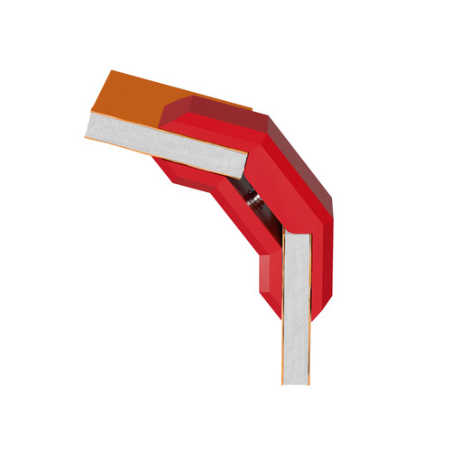 105° Connector For Substrates, ABS Red (Pantone 200C) for 1/4