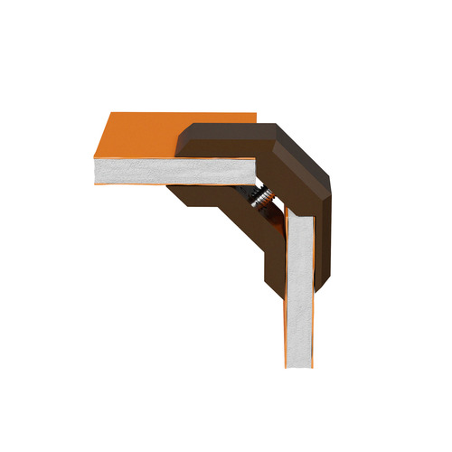 90° Connector For Substrates, PLA Rosewood for 1/4