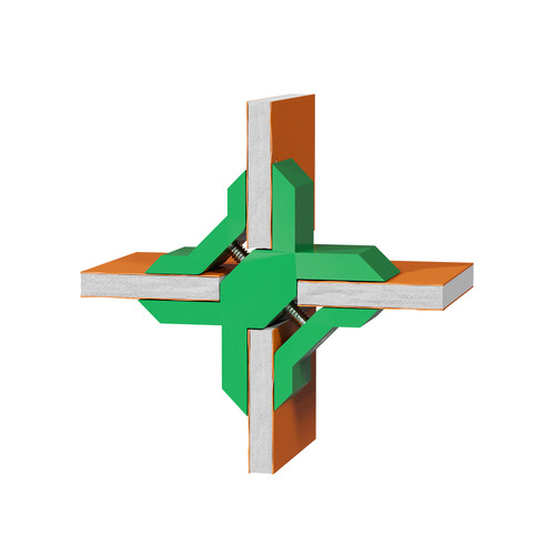 Cross Connector For Substrates, ABS Green (Pantone 355C) for 1/4