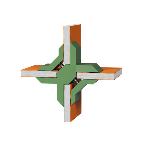 Cross Connector For Substrates, ABS Olive (Pantone 363C) for 1/4