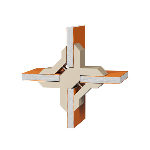 Cross Connector For Substrates, PLA White Oak for 1/4