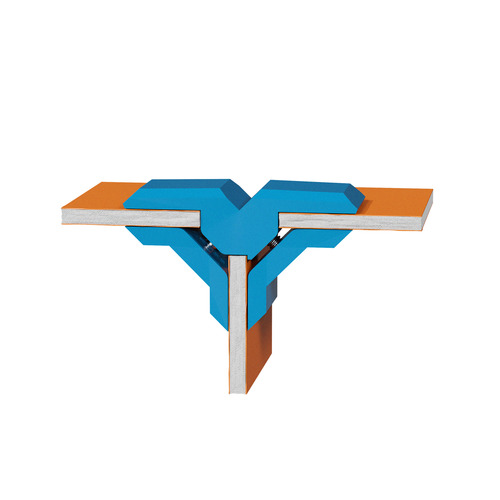 'T'' Connector For Substrates, ABS Azure (Pantone 299C) for 1/4