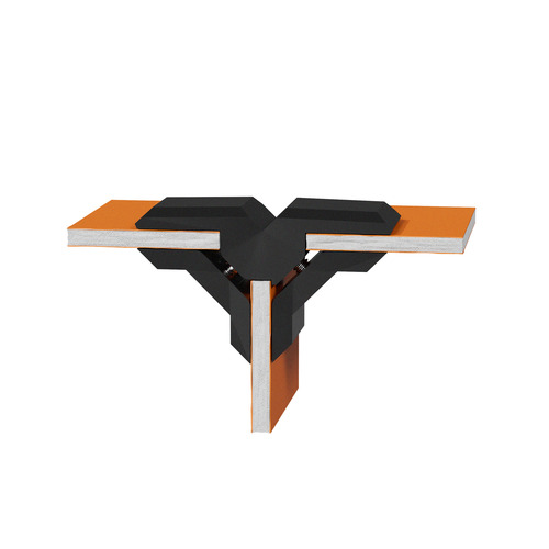 'T'' Connector For Substrates, ABS Black for 1/4