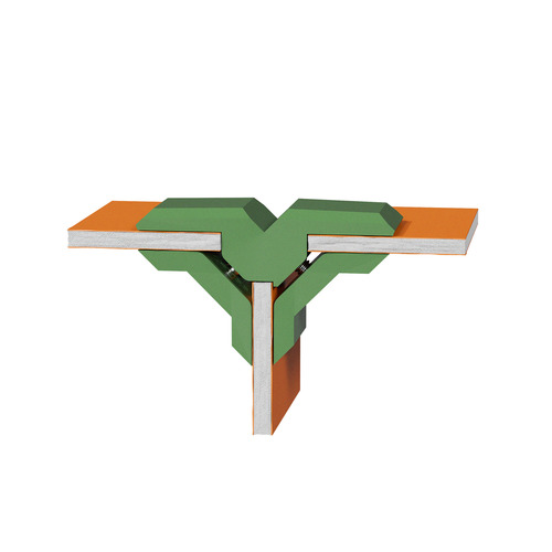 'T'' Connector For Substrates, ABS Olive (Pantone 363C) for 1/4