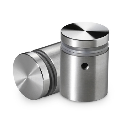 1'' Diameter X 1'' Barrel Length Stainless Steel (304) Standoffs Standard Head Satin Brushed Finish (for Inside & Outside Use) [Required Material Hole Size: 3/8'']
