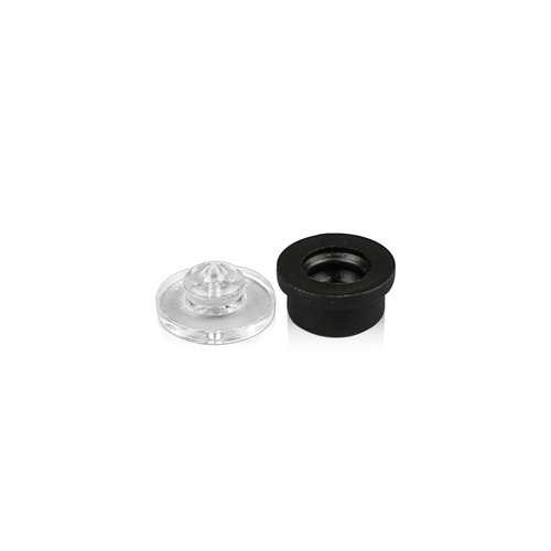 Black Mini Quick Snap 1/2'' x 1/4'' Adhesive Mounted Heads (Sold Per Set 1 Body and 1 Head)