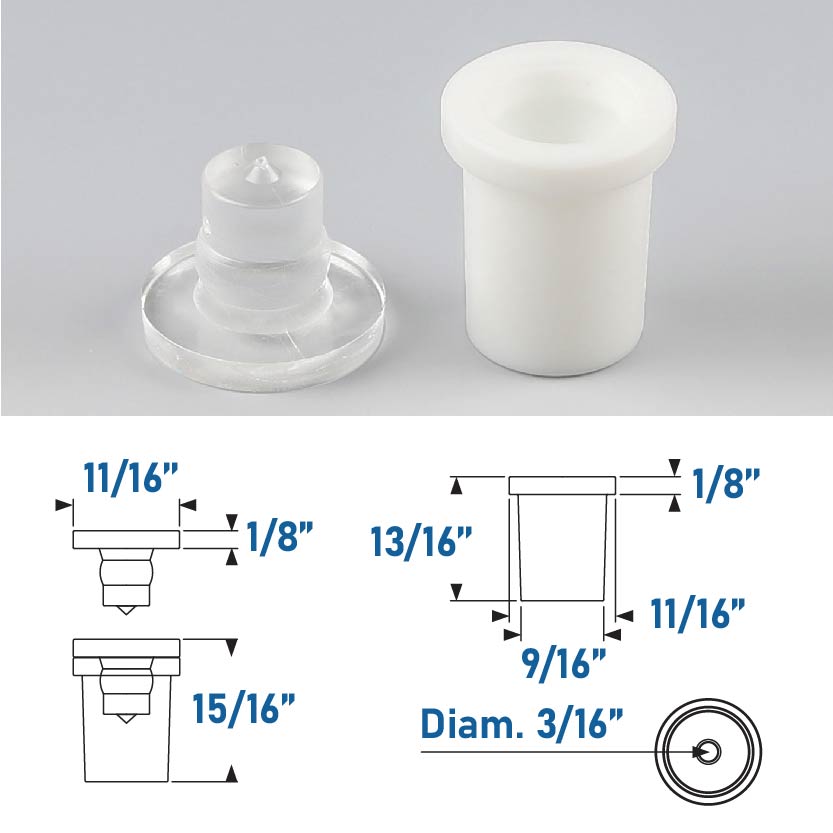 White Jumbo Quick Snap 3/4’' X 1'' Adhesive Mounted Head (sold per Set 1 Body and 1 Head)
