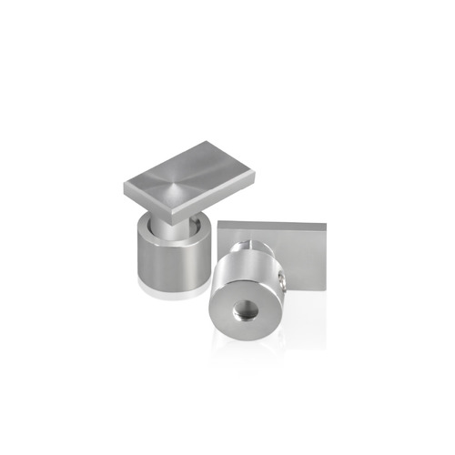1/2'' Diameter X 3/8'' Barrel Length, RectangularAluminum Clear Shiny Anodized Finish, Head: 3/4'' x 1/2''. Easy Fasten Adjustable Edge Grip Standoff (For Inside Use Only)