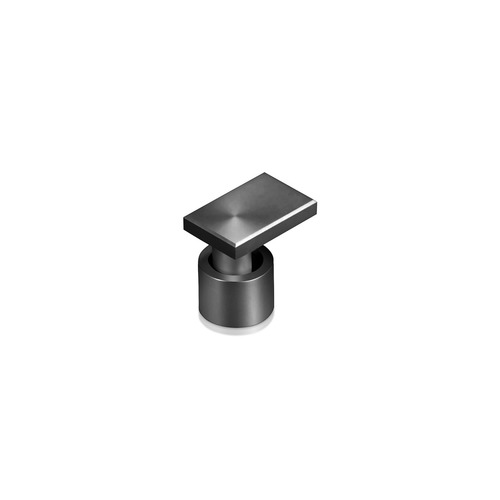 1/2'' Diameter X 3/8'' Barrel Length, Rectangular Aluminum Titanium Anodized Finish, Head: 3/4'' x 1/2''. Easy Fasten Adjustable Edge Grip Standoff (For Inside Use Only)
