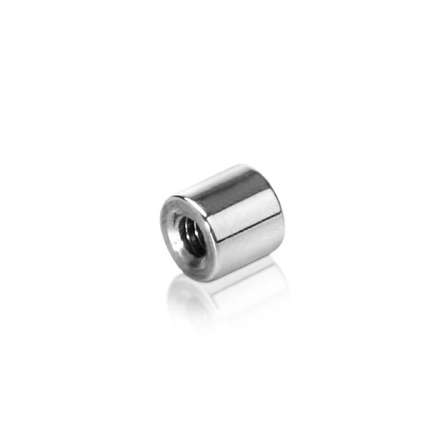 6-32 Threaded Barrels Diameter: 1/4'', Length: 1/4'', Polished Stainless Steel Grade 304 [Required Material Hole Size: 11/64'' ]