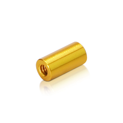 6-32 Threaded Barrels Diameter: 1/4'', Length: 1/2'', Gold Anodized Aluminum [Required Material Hole Size: 11/64'' ]