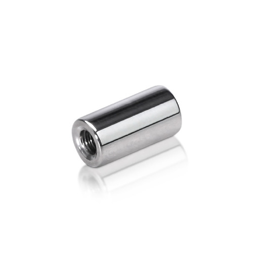 6-32 Threaded Barrels Diameter: 1/4'', Length: 1/2'', Polished Stainless Steel Grade 304 [Required Material Hole Size: 11/64'' ]