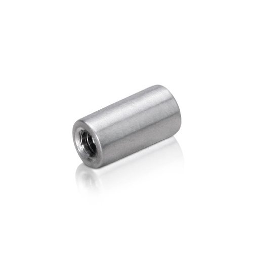 6-32 Threaded Barrels Diameter: 1/4'', Length: 1/2'', Satin Brushed Stainless Steel Grade 304 [Required Material Hole Size: 11/64'' ]