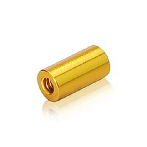 6-32 Threaded Barrels Diameter: 1/4'', Length: 1'', Gold Anodized Aluminum [Required Material Hole Size: 11/64'' ]