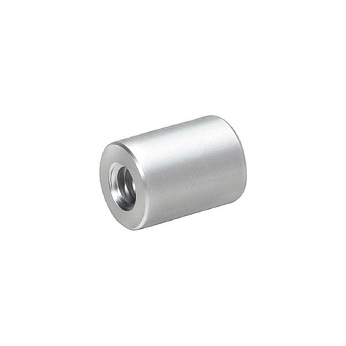 10-24 Threaded Barrels Diameter: 3/8'', Length: 1/2'', Clear Anodized Aluminum [Required Material Hole Size: 7/32'' ]