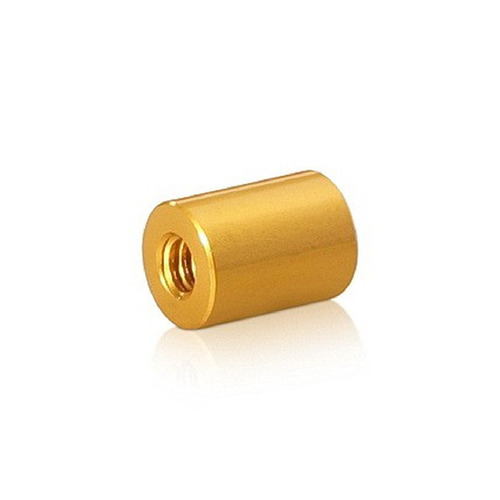 10-24 Threaded Barrels Diameter: 3/8'', Length: 1/2'', Gold Anodized Aluminum [Required Material Hole Size: 7/32'' ]