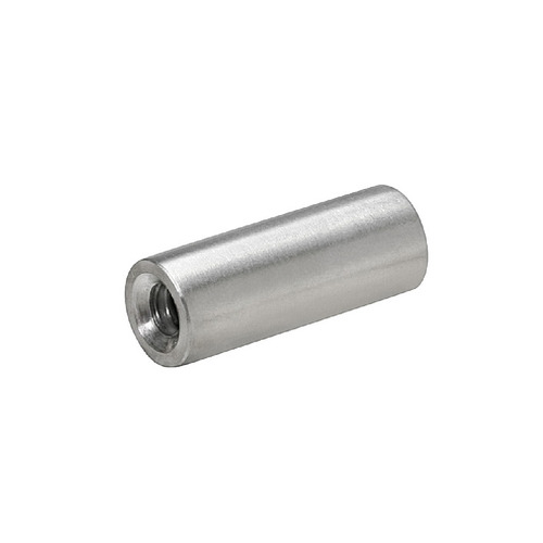 10-24 Threaded Barrels Diameter: 3/8'', Length: 1'', Stainless Steel Satin Finish Grade 304 [Required Material Hole Size: 7/32'' ]