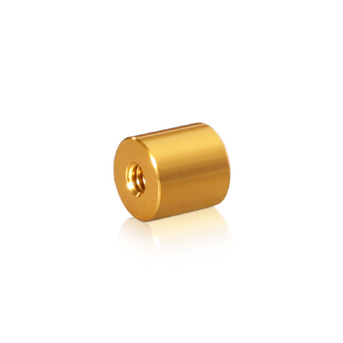 10-24 Threaded Barrels Diameter: 1/2'', Length: 1/2'', Gold Anodized Aluminum [Required Material Hole Size: 7/32'' ]