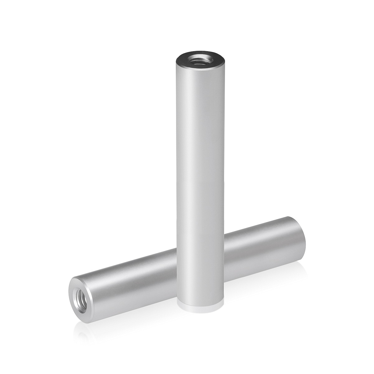 3/8-16 Threaded Barrels (1'' each Both Ends) Diameter: 3/4'', Length: 4'', Clear Anodized [Required Material Hole Size: 5/16'' ]