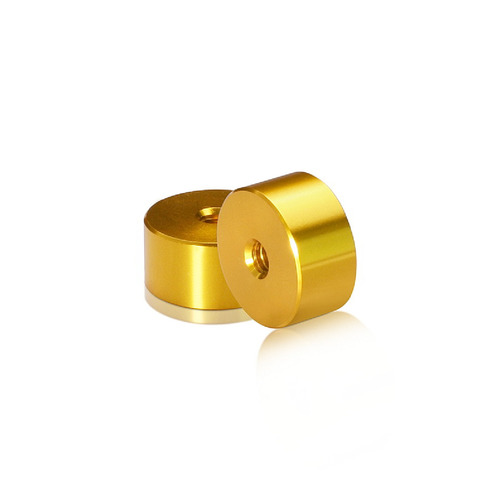 1/4-20 Threaded Barrels Diameter: 1'', Length: 1/2'', Gold Anodized [Required Material Hole Size: 17/64'' ]