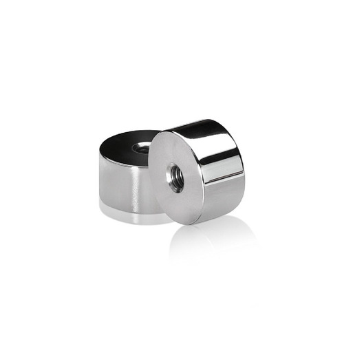 1/4-20 Threaded Barrels Diameter: 1'', Length: 1/2'', Polished Finish Grade 304 [Required Material Hole Size: 17/64'' ]