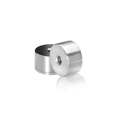 1/4-20 Threaded Barrels Diameter: 1'', Length: 1/2'', Brushed Satin Finish Grade 304 [Required Material Hole Size: 17/64'' ]